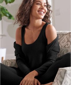 Cozy Waffle 3-Piece Set - Black