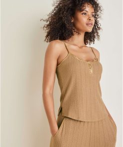 Brunch Knit Tank Top - Camel