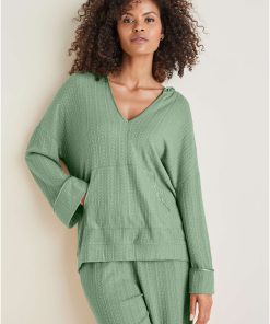 Brunch Knit Hoodie - Basil