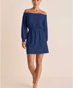 Off-The-Shoulder Mini - Dark Blue